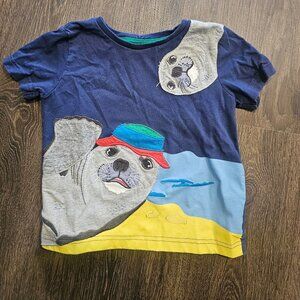 Mini Boden Seal Applique shirt 2-3